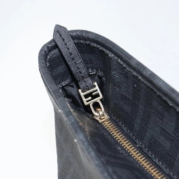 FENDI Zucca Canvas Tote Bag PVC Black Gold Auth 147011 - Picture 10 of 16